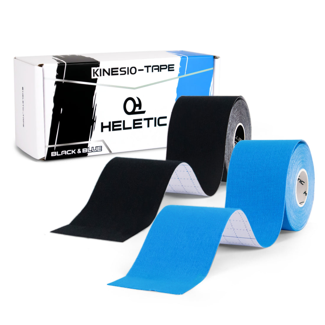 Kinesio tape - 2 rotoli - 5 cm x 5 m - nero/blu